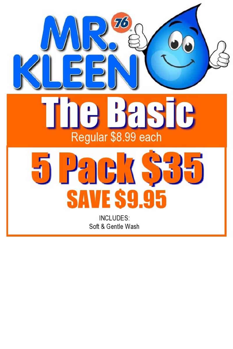 The Basic Car Wash Package 5 pack for $35