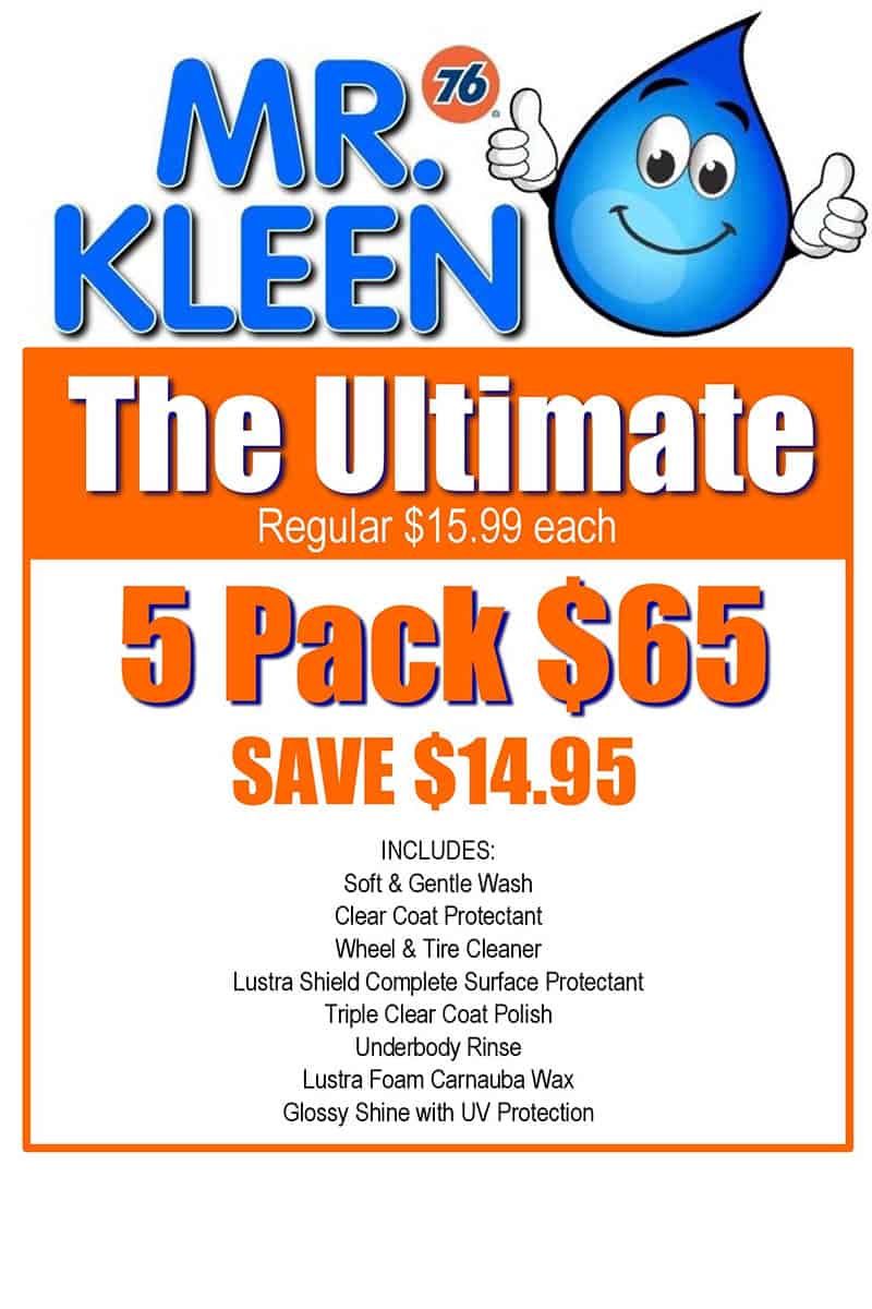 Ultimate Car Wash Package 5 pack for $65