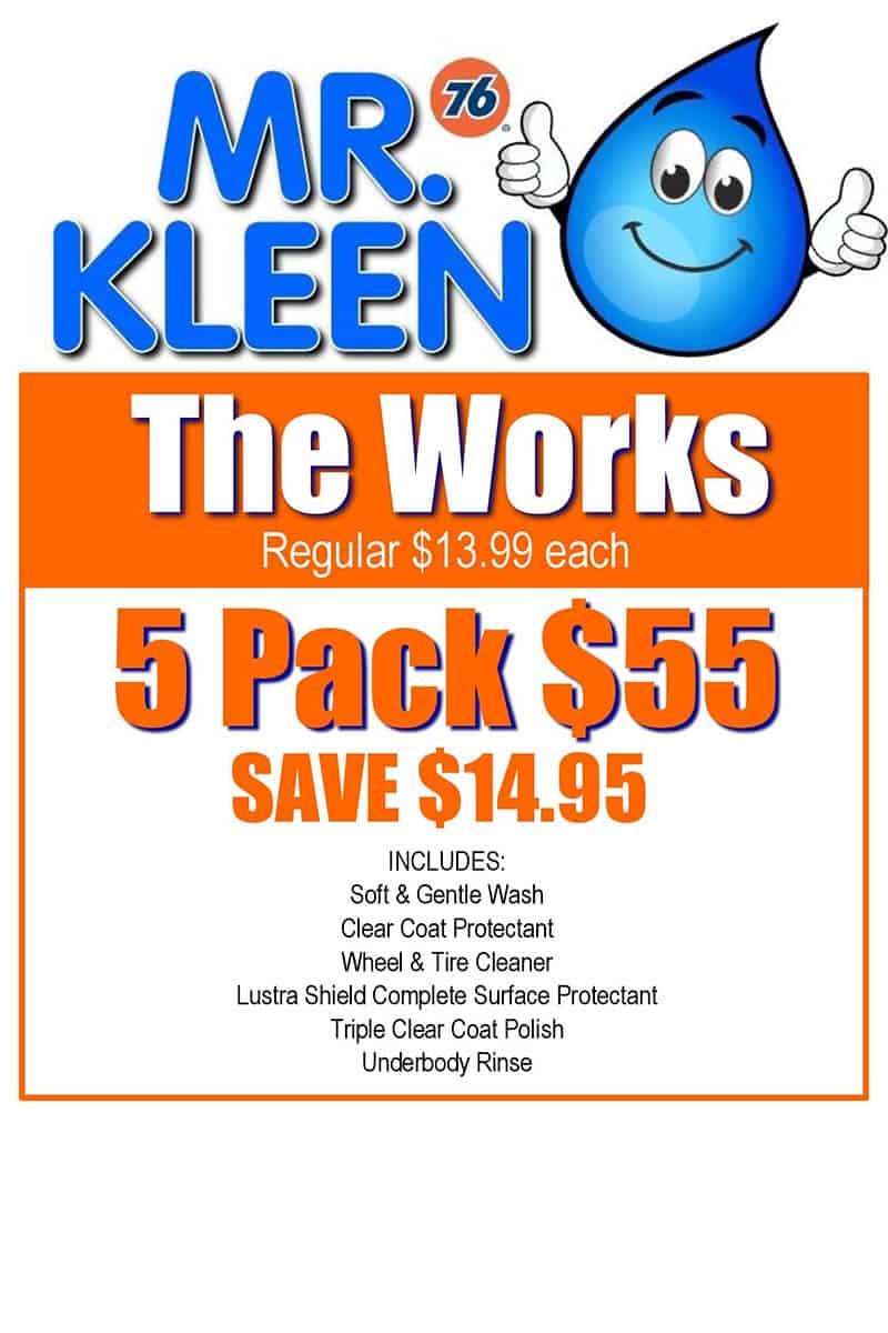 The Works Car Wash Package 5 pack for $55